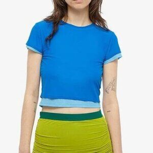 Simon Miller Women's Gamma Mesh T-Shirt in Blue Blue